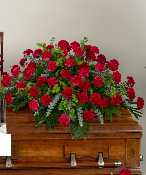 Carnation Casket Spray - Color Option Available