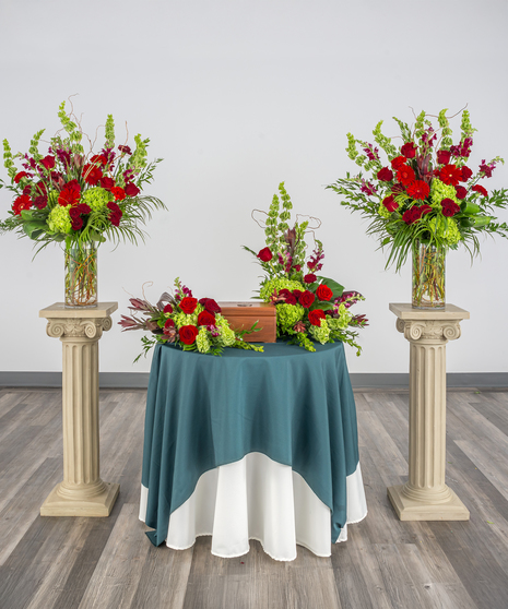 Crimson Elegance Urn Tribute - 3 Piece Set