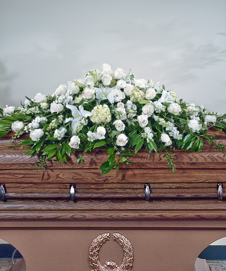 Elegant White Full Casket Spray