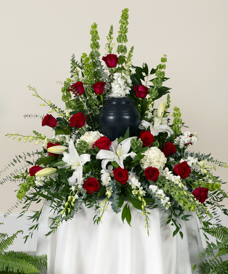 Rose & Lily Encompassed Urn Tribute