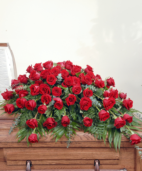 Bed of Roses Half Casket