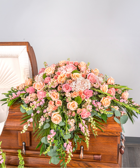 Pastel Garden Half Casket Spray