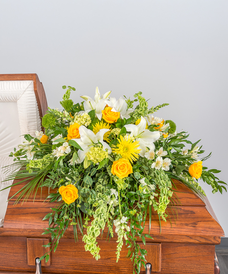 Vibrant Color Half Casket Spray - Color Selections Available